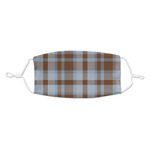 Two Color Plaid Kid's Cloth Face Mask - Standard