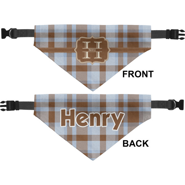 Two Color Plaid Medium Dog Bandana Approval