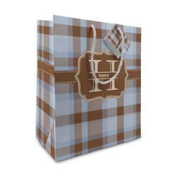 Two Color Plaid Medium Gift Bag (Personalized)