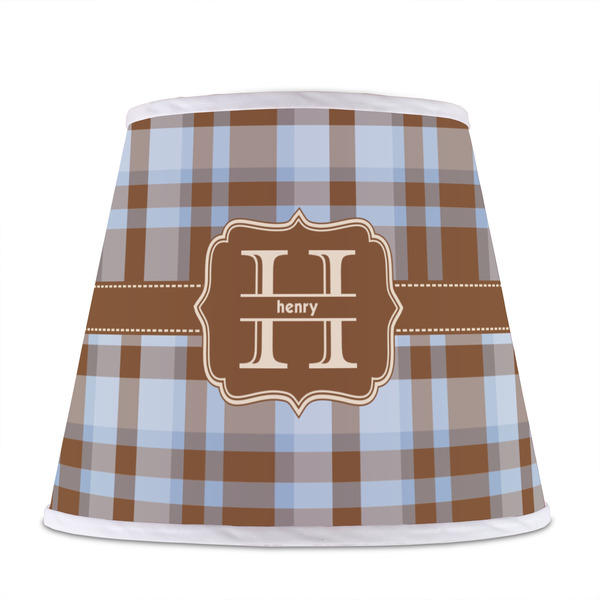 Two Color Plaid Poly Film Empire Lampshade - Front View