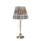 Two Color Plaid Poly Film Empire Lampshade - On Stand