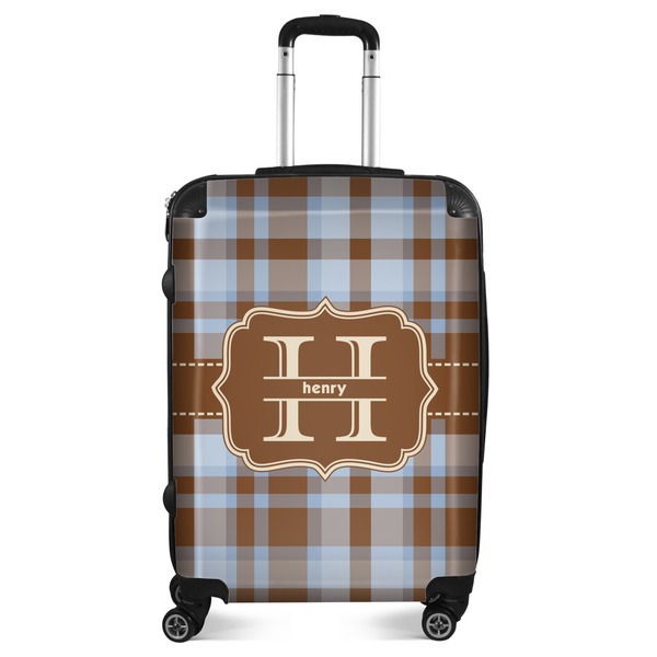Custom Two Color Plaid Suitcase - 24" Medium - Checked (Personalized)