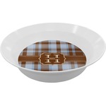 Two Color Plaid Melamine Bowl (Personalized)