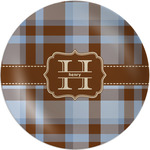 Two Color Plaid Melamine Salad Plate - 8" (Personalized)