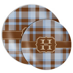 Two Color Plaid Melamine Plate (Personalized)