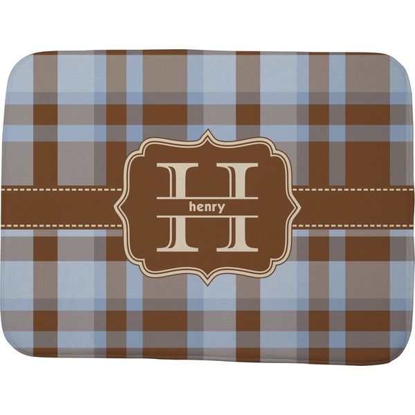 Two Color Plaid Memory Foam Bath Mat 48 X 36