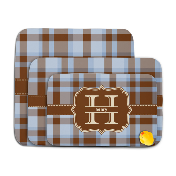 Two Color Plaid Memory Foam Bath Mat - MAIN PARENT