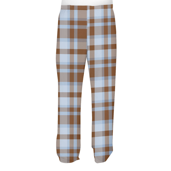 Two Color Plaid Men's Pjs Back - on model