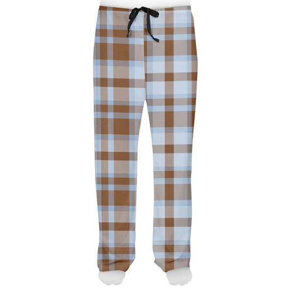 Two Color Plaid Men's Pjs Front - on model
