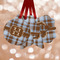 Two Color Plaid Metal Ornaments - Double Sided w/ Name and Initial