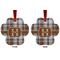 Two Color Plaid Metal Paw Ornament - Front and Back
