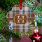 Two Color Plaid Metal Paw Ornament - Lifestyle