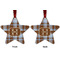Two Color Plaid Metal Star Ornament - Front and Back