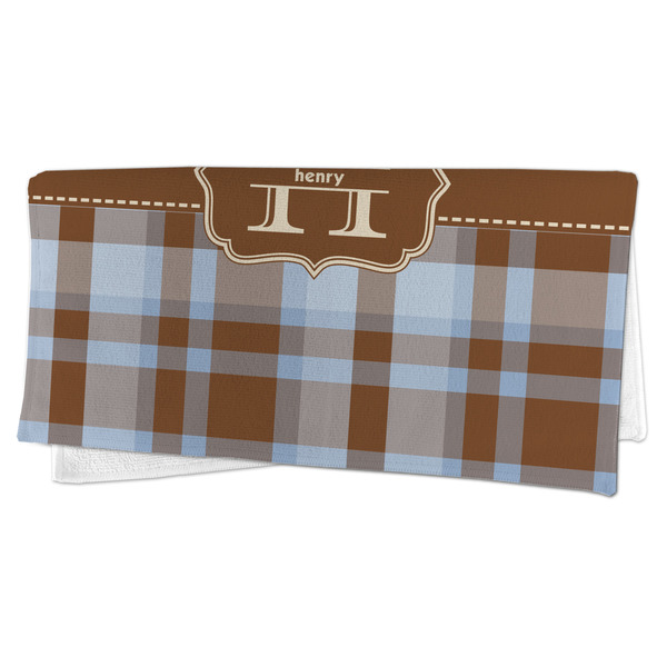 Two Color Plaid Microfiber Dish Rag - FOLDED (half)