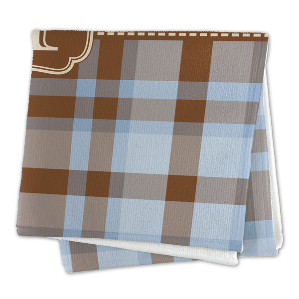 Two Color Plaid Microfiber Dish Rag - FOLDED (square)