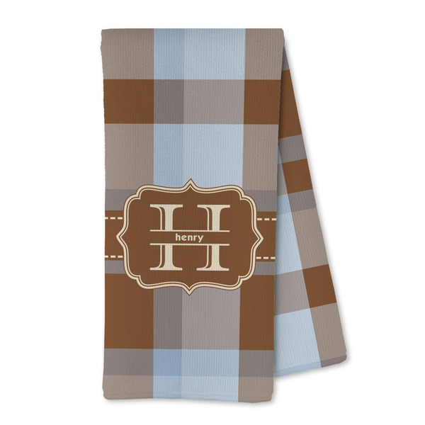 Custom Two Color Plaid Kitchen Towel - Microfiber (Personalized)