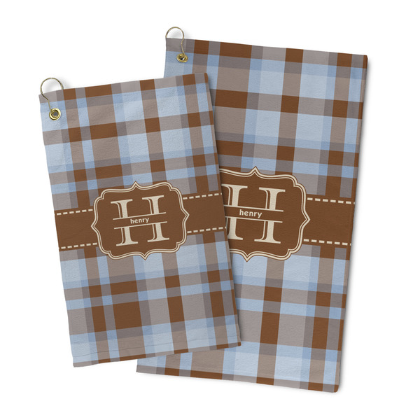 Two Color Plaid Microfiber Golf Towel - PARENT/MAIN
