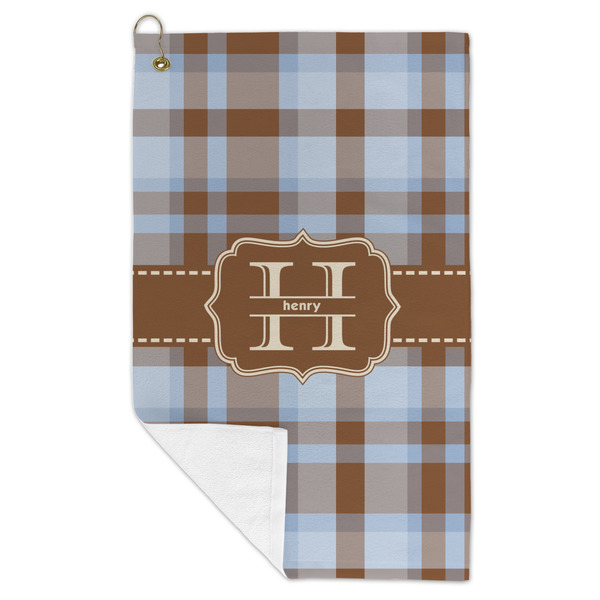 Two Color Plaid Microfiber Golf Towels - FOLD