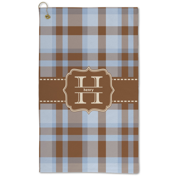 Custom Two Color Plaid Microfiber Golf Towel (Personalized)