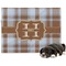 Two Color Plaid Microfleece Dog Blanket - Large