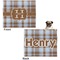 Two Color Plaid Microfleece Dog Blanket - Large- Front & Back