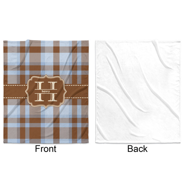 Two Color Plaid Minky Blanket - 50"x60" - Single Sided - Front & Back
