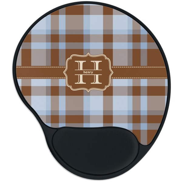 Custom Two Color Plaid Mouse Pad with Wrist Support