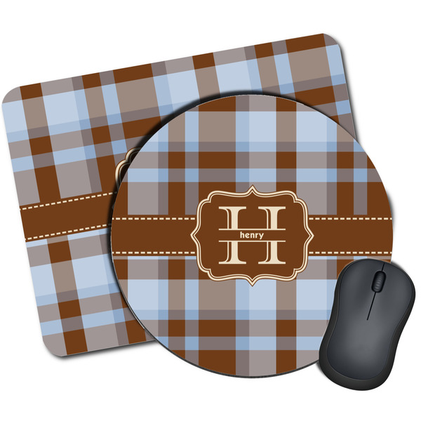 Custom Two Color Plaid Mouse Pad (Personalized)