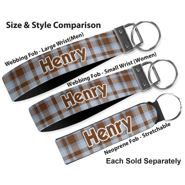 Two Color Plaid Multiple Key Ring comparison sizes