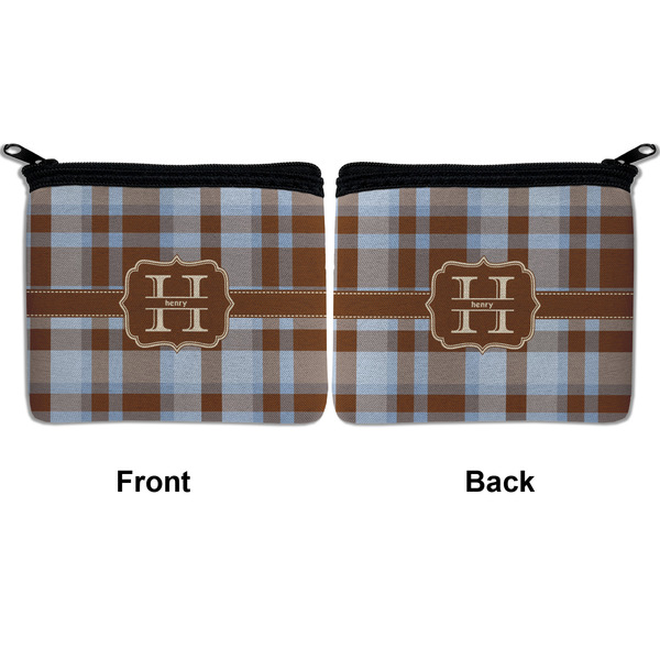 Two Color Plaid Neoprene Coin Purse - Front & Back (APPROVAL)