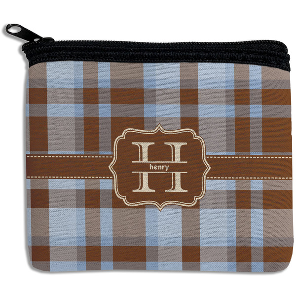 Custom Two Color Plaid Rectangular Coin Purse (Personalized)