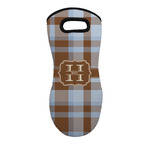 Two Color Plaid Neoprene Oven Mitt w/ Name and Initial