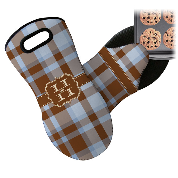 Two Color Plaid Neoprene Oven Mitt