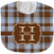 Two Color Plaid Velour Baby Bib w/ Name and Initial