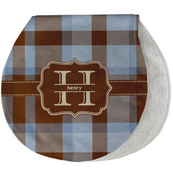 Two Color Plaid Burp Pad - Velour w/ Name and Initial