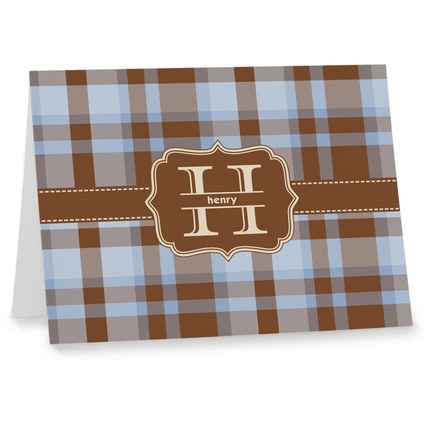 Custom Two Color Plaid Note cards (Personalized)