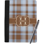 Two Color Plaid Notebook Padfolio - Large w/ Name and Initial