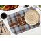 Two Color Plaid Octagon Placemat - Single front (LIFESTYLE) Flatlay