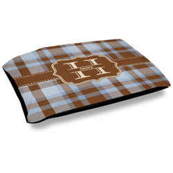 Two Color Plaid Outdoor Dog Bed - Large (Personalized)