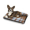 Two Color Plaid Outdoor Dog Beds - Medium - IN CONTEXT
