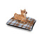 Two Color Plaid Outdoor Dog Beds - Small - IN CONTEXT