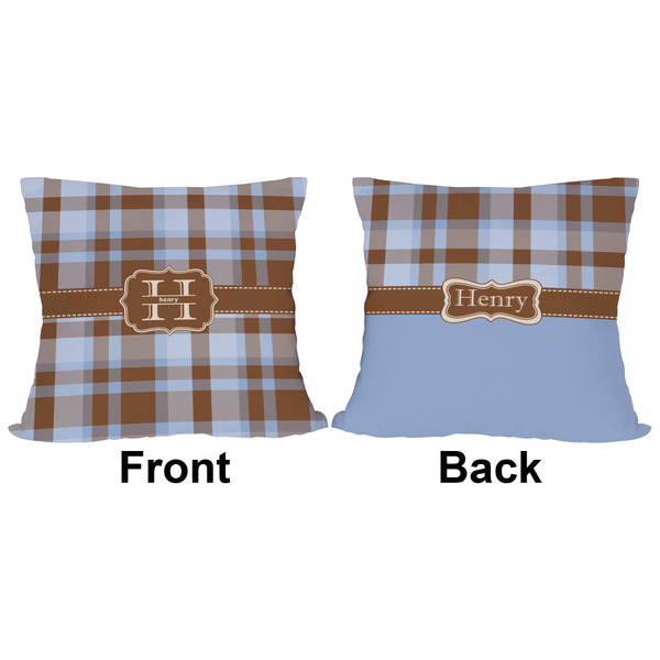 Two Color Plaid Outdoor Pillow - 16x16