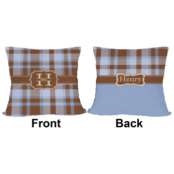Two Color Plaid Outdoor Pillow - 18x18