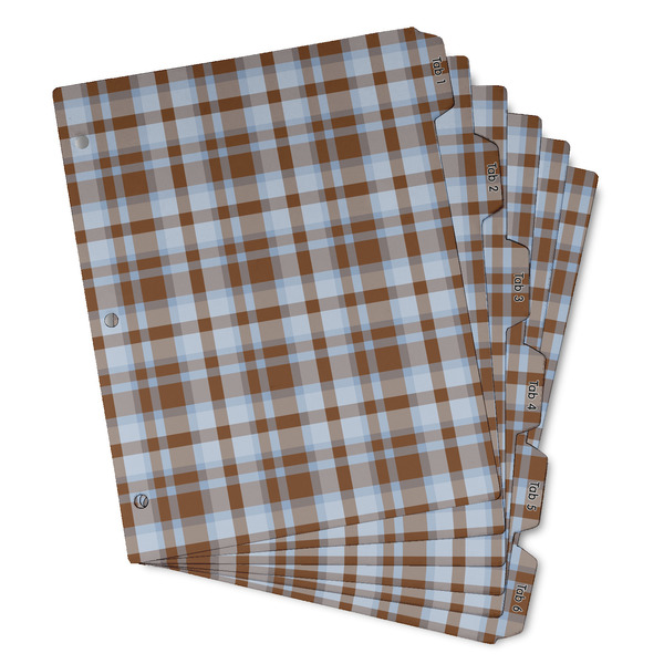 Custom Two Color Plaid Binder Tab Divider - Set of 6 (Personalized)