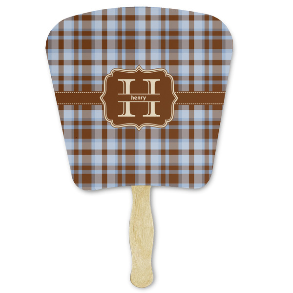 Custom Two Color Plaid Paper Fan (Personalized)