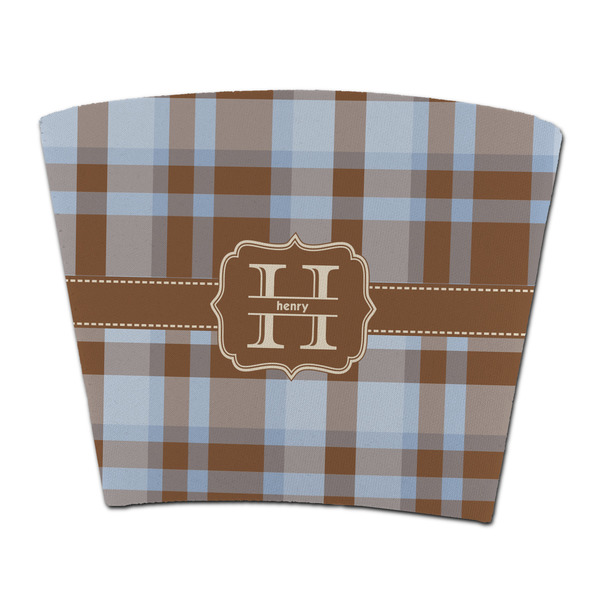 Custom Two Color Plaid Party Cup Sleeve - without bottom (Personalized)