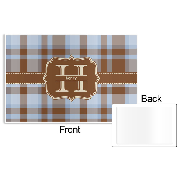 Two Color Plaid Disposable Paper Placemat - Front & Back