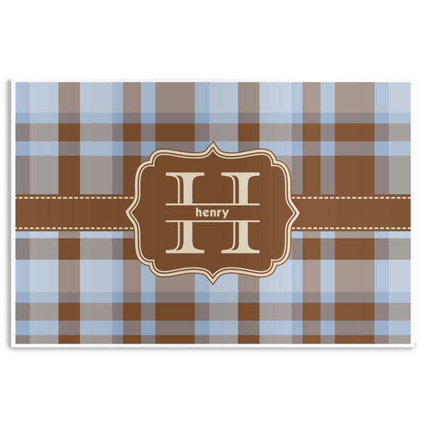 Custom Two Color Plaid Disposable Paper Placemats (Personalized)