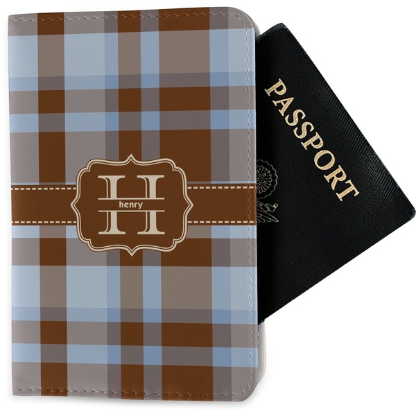 Custom Two Color Plaid Passport Holder - Fabric (Personalized)