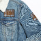 Two Color Plaid Patches Lifestyle Jean Jacket Detail